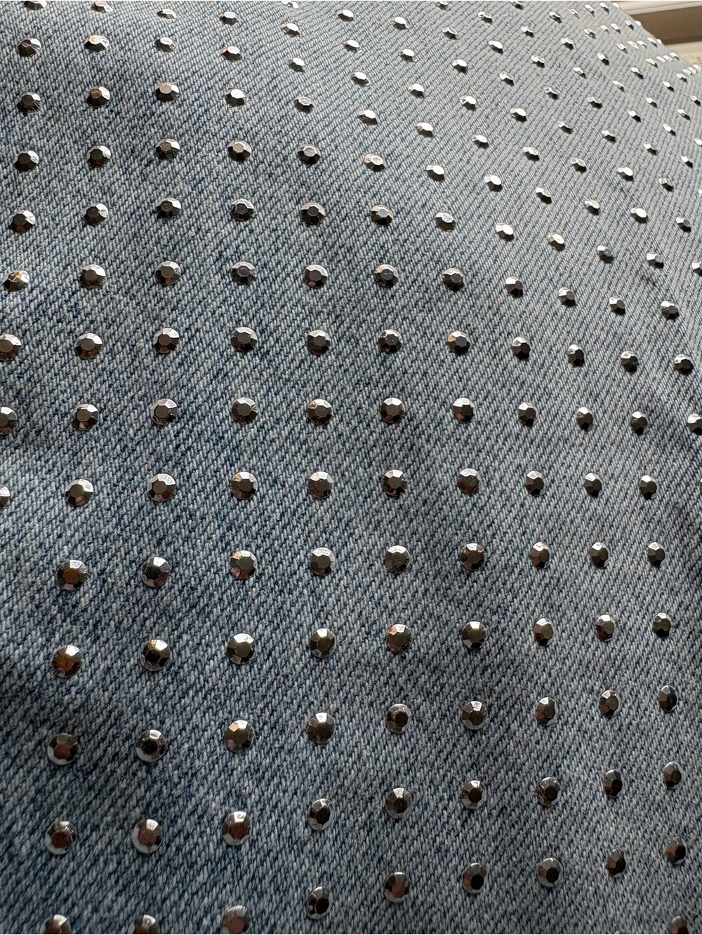 DKNY Light Blue Wide-Leg Studded Jeans - Picture 3 of 5